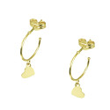 Pendientes aros oro 18 kts con circonitas y corazón