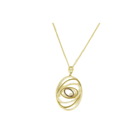 Gargantilla rubís y circonitas oro 18kts