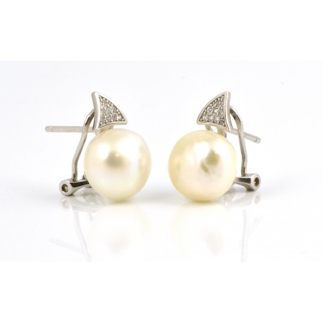 Pendientes de plata con perla