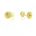 Pendientes oro 18 kts perla