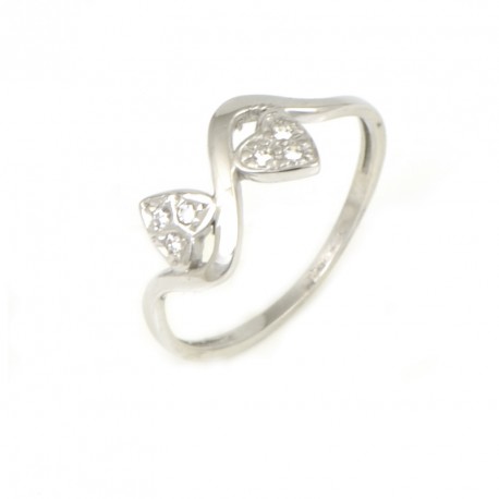 Anillo oro blanco18 kilates corazones