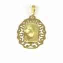 Medalla de oro 18 kts virgen niña