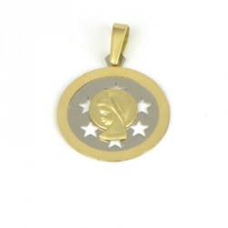 Medalla de oro 18 kts virgen niña