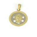 Medalla de oro 18 kts virgen niña