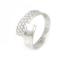 Anillo oro blanco 18 kilates circonitas