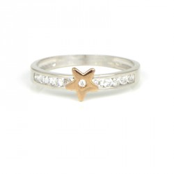 Anillo oro blanco 18 kilates estrella