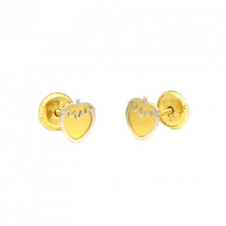 Pendientes oro 18 kts flor nacar