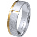 Alianza de oro bicolor con diamante