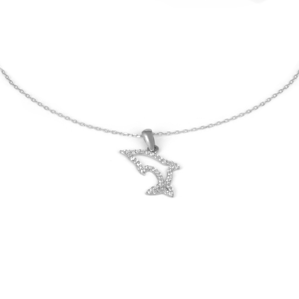 Collaret or blac 18kts dofí amb zirconites