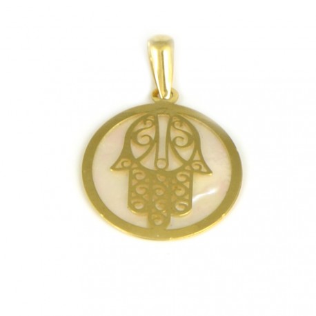 Colgante de oro 18 kts mano de Fátima