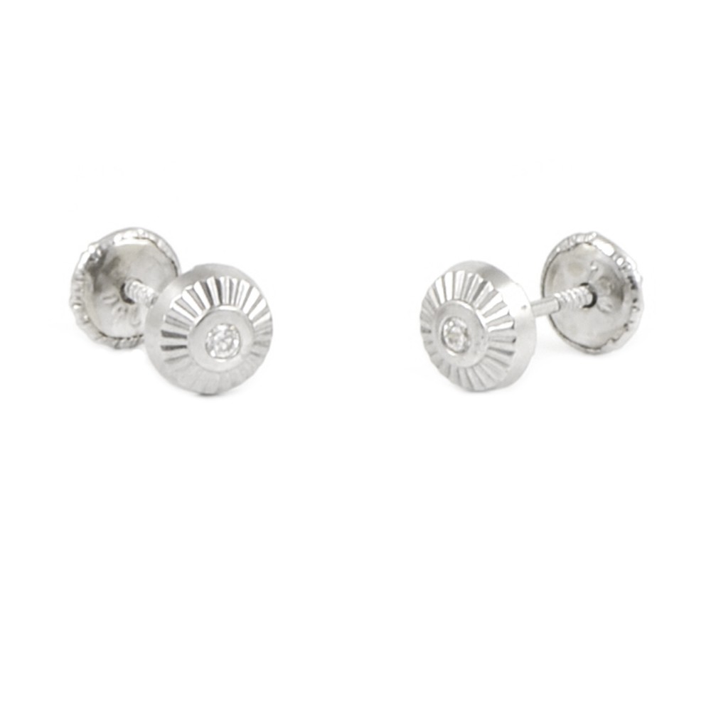 Pendientes oro 18 kts círculo circonita