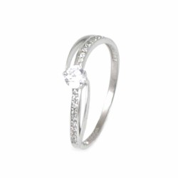 Anillo oro blanco 18 kilates circonitas