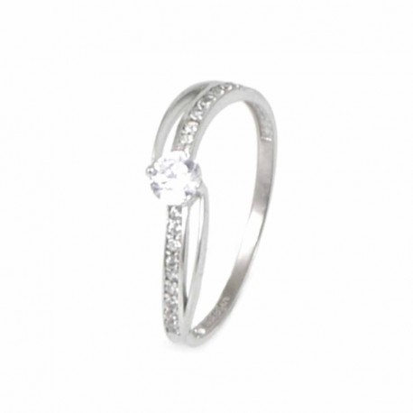 Anillo oro blanco 18 kilates circonitas