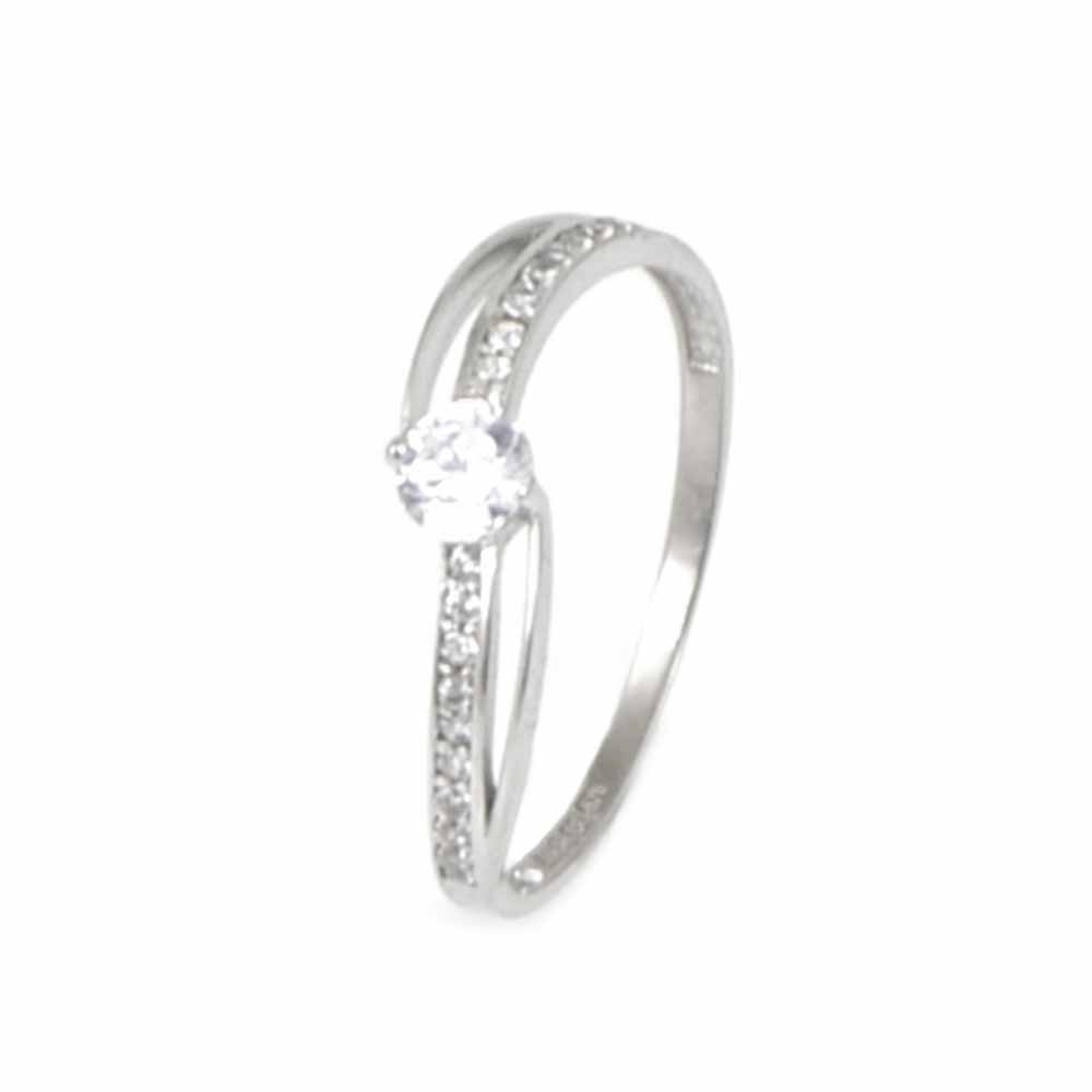 Anillo oro blanco 18 kilates circonitas