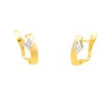 Pendientes oro bicolor 18 Kts con circonita