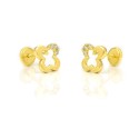Pendientes oro amarillo 18 kts mariposa