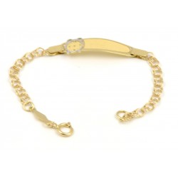 Pulsera de oro para bebé con placa