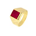 Anillo oro  18 kilates piedra roja