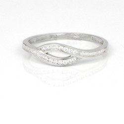 Anillo oro blanco18 kilates circonita