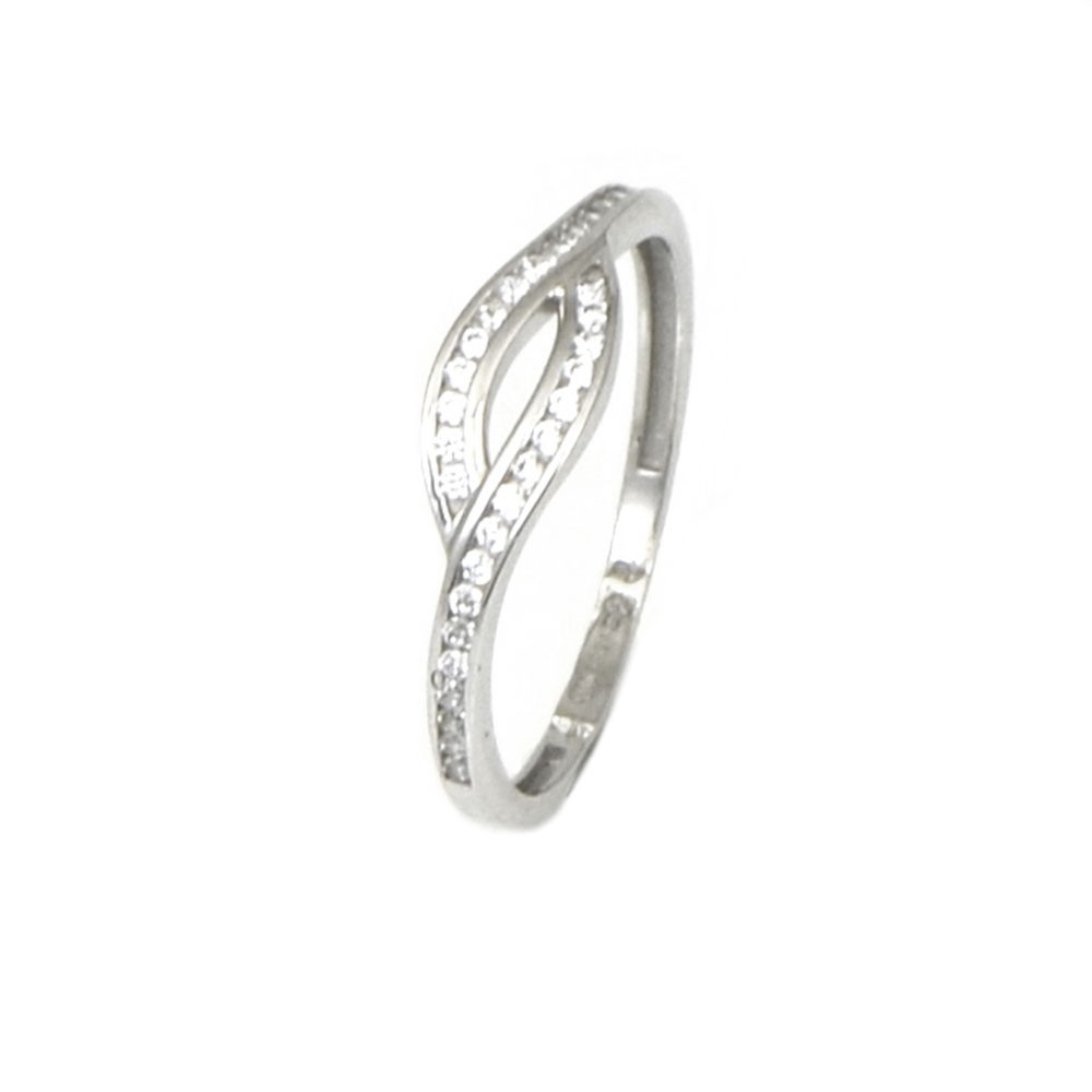 Anillo oro blanco18 kilates circonita