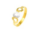 Anillo oro 18 kilates bicolor corazones
