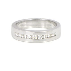 Anell de 9 diamants en or blanc