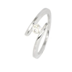 ANELL OR BLANC 18 KTS AMB DIAMANT