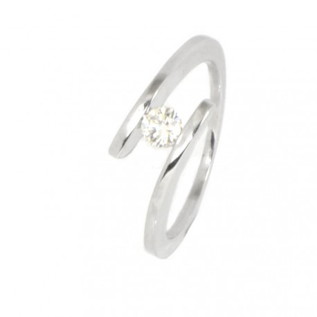 ANILLO ORO BLANCO 18 KTS CON DIAMANTE