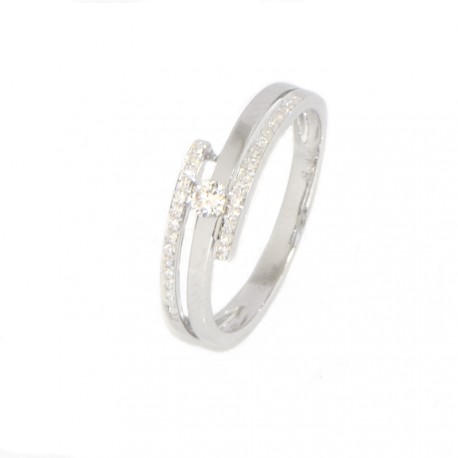 ANELL OR BLANC 18 KTS AMB DIAMANTS