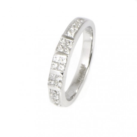 Anell de diamants en or blanc 18 Kts