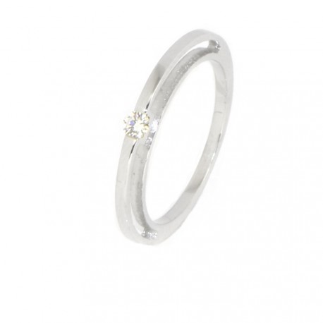 ANELL OR BLANC 18 KTS AMB DIAMANT