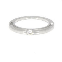 ANELL OR BLANC 18 KTS AMB DIAMANT