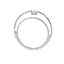 ANILLO ORO BLANCO 18 KTS CON DIAMANTE