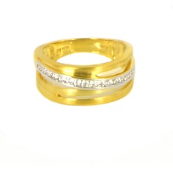ANELL OR BICOLOR 18 KTS AMB DIAMANTS