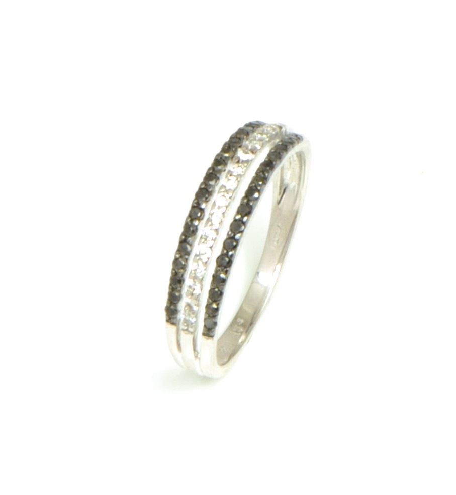 ANILLO ORO BLANCO 18 KTS CON DIAMANTES