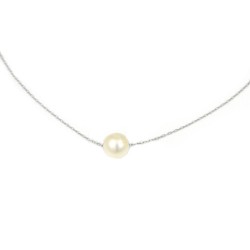 Gargantilla oro blanco 18kts perla cultivada