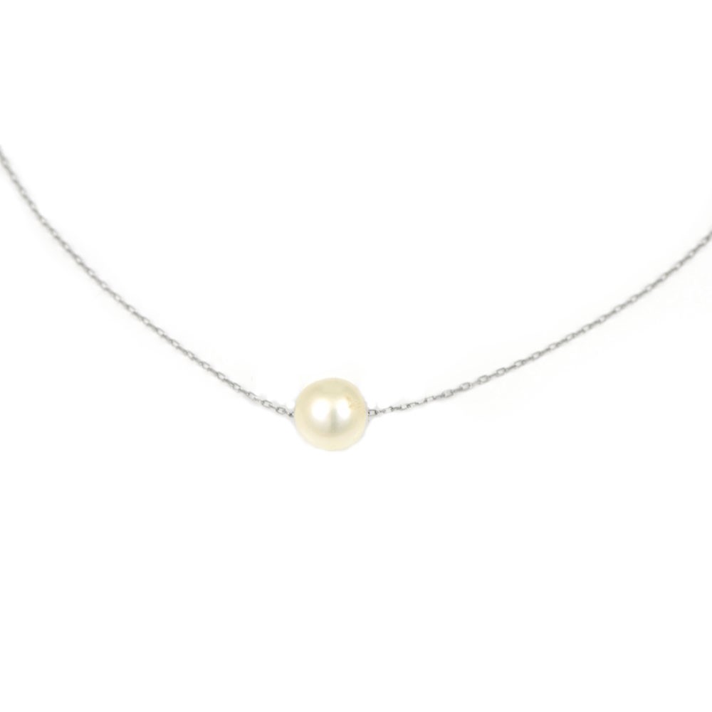 Gargantilla oro blanco 18kts perla cultivada
