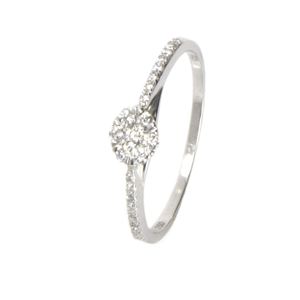 Anillo oro blanco 18 kilates y diamantes