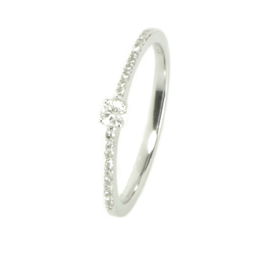 Anillo oro blanco 18 kilates y diamantes