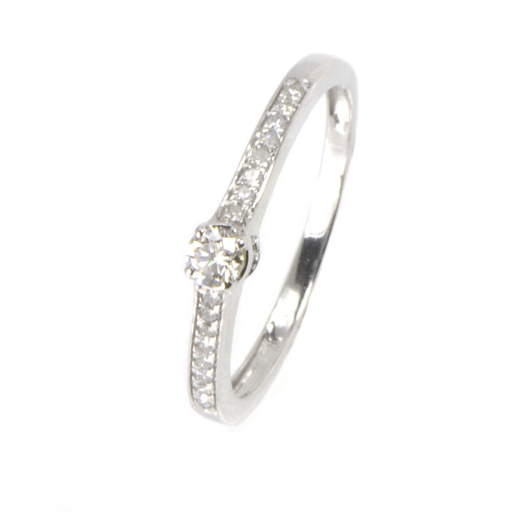 Anillo oro blanco 18 kilates y diamantes
