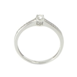 Anell or blanc 18 quirats i diamant