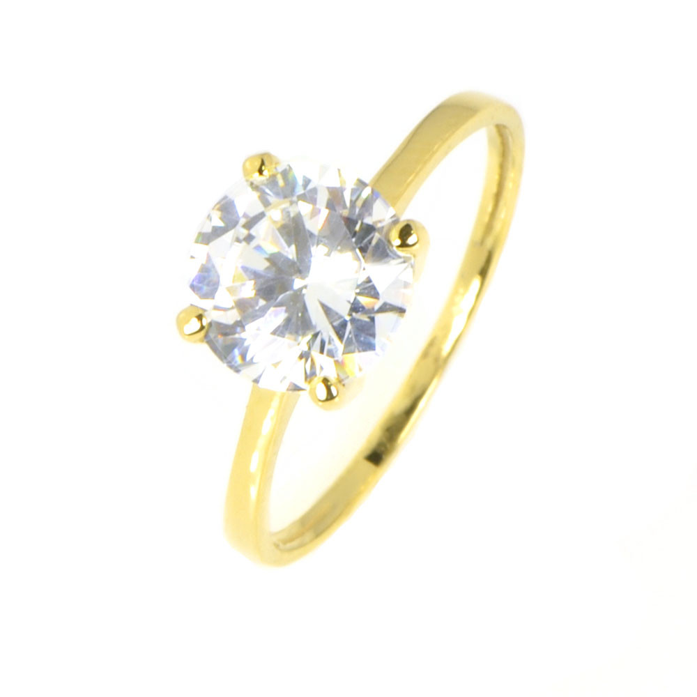 Anillo oro amarillo  18 kilates circonita