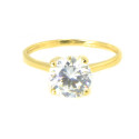 Anillo oro amarillo  18 kilates circonita