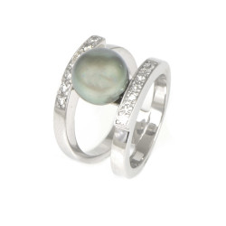 ANELL OR BLANC 18 KTS AMB DIAMANT