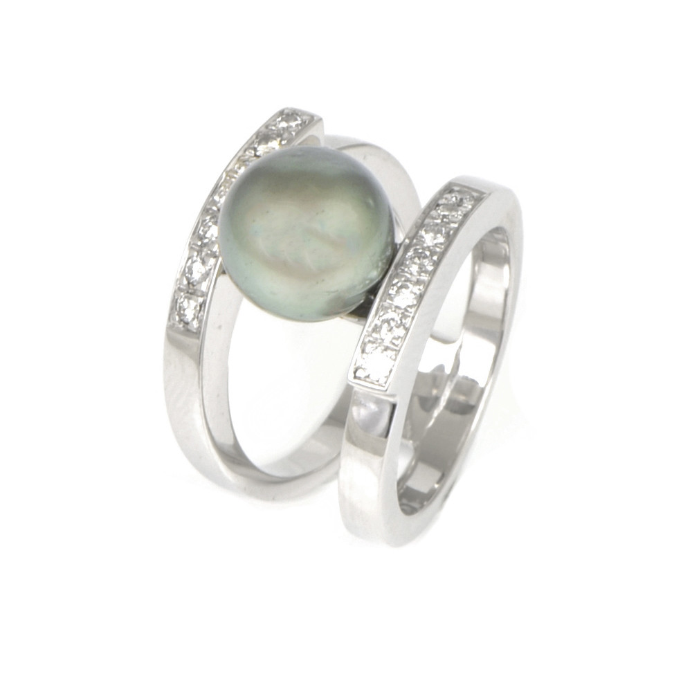 ANILLO ORO BLANCO 18 KTS CON DIAMANTE