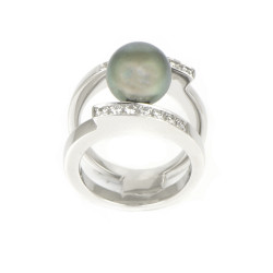 ANILLO ORO BLANCO 18 KTS CON DIAMANTE