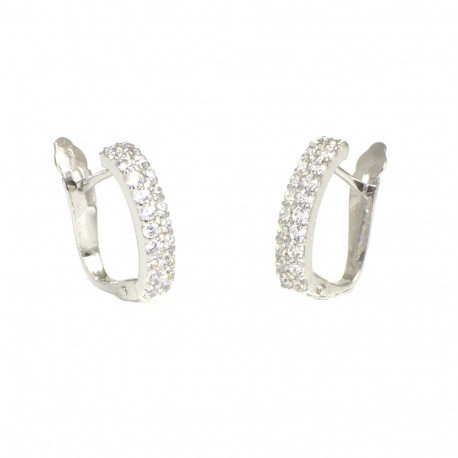 Pendientes aros oro 18 kts con circonitas