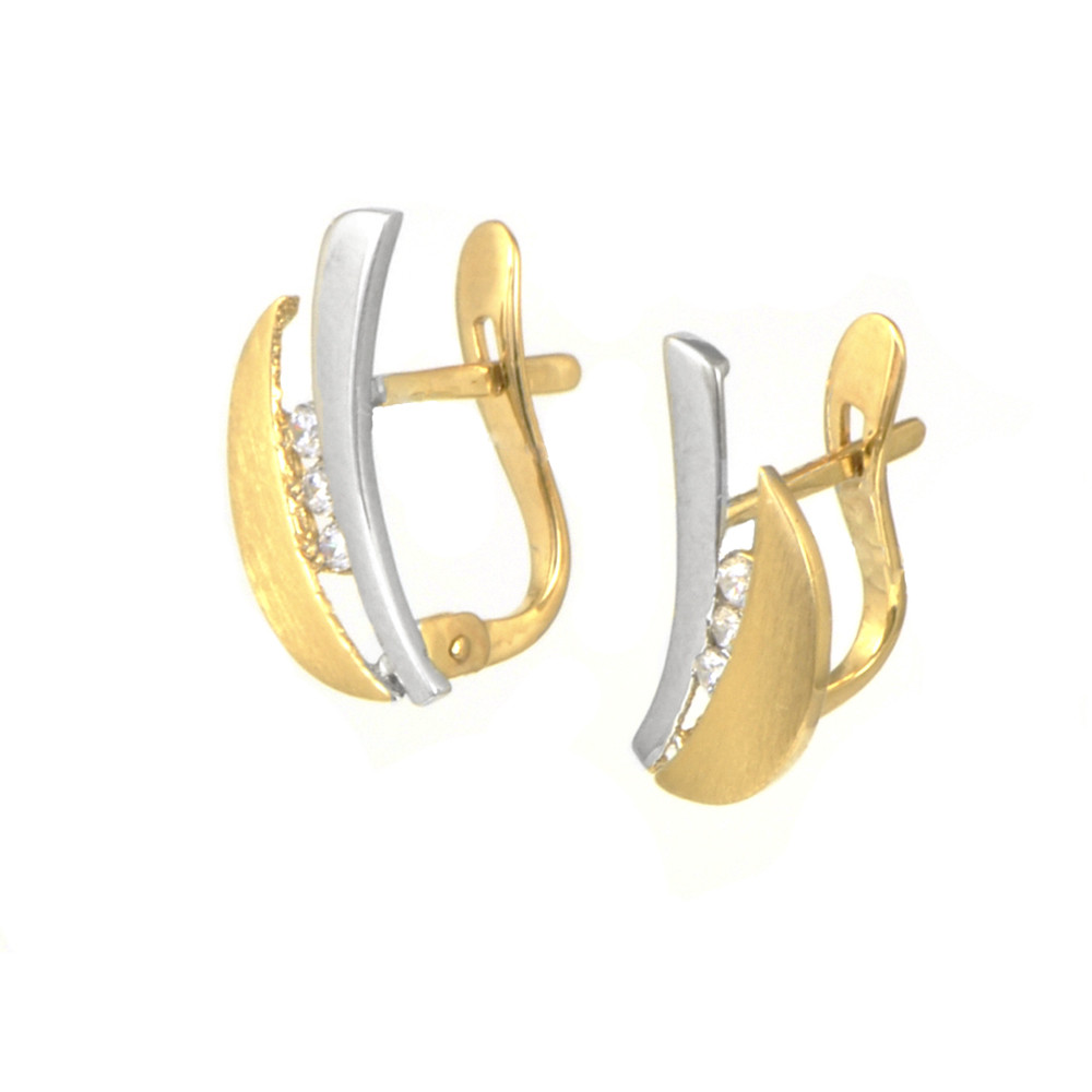 Pendientes oro 18 kts bicolor