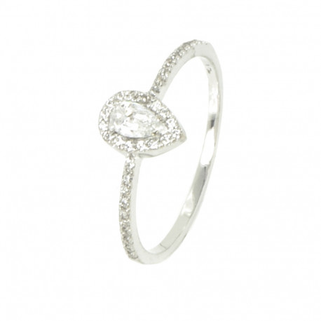 Anillo oro blanco 18 kilates circonitas