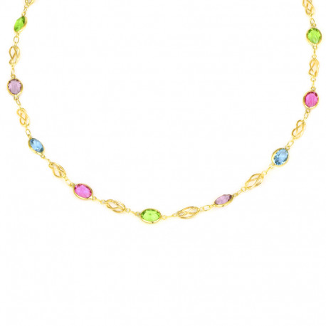 Gargantilla oro 18 Kts multicolores